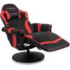 imageGoplus Massage Gaming Chair Racing Style Gaming Recliner wAdjustable Backrest and Footrest Ergonomic High Back PU Leather Computer Office Chair Swivel Game Chair wCup Holder and Side PouchRed