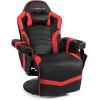 imageGoplus Massage Gaming Chair Racing Style Gaming Recliner wAdjustable Backrest and Footrest Ergonomic High Back PU Leather Computer Office Chair Swivel Game Chair wCup Holder and Side PouchRed