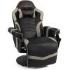 imageGoplus Massage Gaming Chair Racing Style Gaming Recliner wAdjustable Backrest and Footrest Ergonomic High Back PU Leather Computer Office Chair Swivel Game Chair wCup Holder and Side PouchGrey