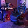 imageGoplus Massage Gaming Chair Racing Style Gaming Recliner wAdjustable Backrest and Footrest Ergonomic High Back PU Leather Computer Office Chair Swivel Game Chair wCup Holder and Side PouchBlue