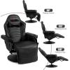 imageGoplus Massage Gaming Chair Racing Style Gaming Recliner wAdjustable Backrest and Footrest Ergonomic High Back PU Leather Computer Office Chair Swivel Game Chair wCup Holder and Side PouchBlack