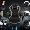 imageGoplus Massage Gaming Chair Racing Style Gaming Recliner wAdjustable Backrest and Footrest Ergonomic High Back PU Leather Computer Office Chair Swivel Game Chair wCup Holder and Side PouchGrey