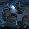 imageGoplus Massage Gaming Chair Racing Style Gaming Recliner wAdjustable Backrest and Footrest Ergonomic High Back PU Leather Computer Office Chair Swivel Game Chair wCup Holder and Side PouchBlue