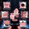 imageGoplus Massage Gaming Chair Racing Style Gaming Recliner wAdjustable Backrest and Footrest Ergonomic High Back PU Leather Computer Office Chair Swivel Game Chair wCup Holder and Side PouchPink