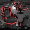 imageGoplus Massage Gaming Chair Racing Style Gaming Recliner wAdjustable Backrest and Footrest Ergonomic High Back PU Leather Computer Office Chair Swivel Game Chair wCup Holder and Side PouchRed