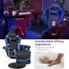 imageGoplus Massage Gaming Chair Racing Style Gaming Recliner wAdjustable Backrest and Footrest Ergonomic High Back PU Leather Computer Office Chair Swivel Game Chair wCup Holder and Side PouchBlue