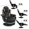 imageGoplus Massage Gaming Chair Racing Style Gaming Recliner wAdjustable Backrest and Footrest Ergonomic High Back PU Leather Computer Office Chair Swivel Game Chair wCup Holder and Side PouchGrey