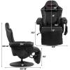 imageGoplus Massage Gaming Chair Racing Style Gaming Recliner wAdjustable Backrest and Footrest Ergonomic High Back PU Leather Computer Office Chair Swivel Game Chair wCup Holder and Side PouchBlack