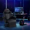 imageGoplus Massage Gaming Chair Racing Style Gaming Recliner wAdjustable Backrest and Footrest Ergonomic High Back PU Leather Computer Office Chair Swivel Game Chair wCup Holder and Side PouchBlack