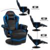 imageGoplus Massage Gaming Chair Racing Style Gaming Recliner wAdjustable Backrest and Footrest Ergonomic High Back PU Leather Computer Office Chair Swivel Game Chair wCup Holder and Side PouchBlue