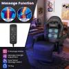 imageGoplus Massage Gaming Chair Racing Style Gaming Recliner wAdjustable Backrest and Footrest Ergonomic High Back PU Leather Computer Office Chair Swivel Game Chair wCup Holder and Side PouchBlack