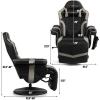 imageGoplus Massage Gaming Chair Racing Style Gaming Recliner wAdjustable Backrest and Footrest Ergonomic High Back PU Leather Computer Office Chair Swivel Game Chair wCup Holder and Side PouchGrey