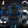 imageGoplus Massage Gaming Chair Racing Style Gaming Recliner wAdjustable Backrest and Footrest Ergonomic High Back PU Leather Computer Office Chair Swivel Game Chair wCup Holder and Side PouchBlue