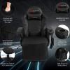 imageGoplus Massage Gaming Chair Racing Style Gaming Recliner wAdjustable Backrest and Footrest Ergonomic High Back PU Leather Computer Office Chair Swivel Game Chair wCup Holder and Side PouchBlack