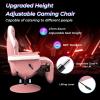 imageGoplus Massage Gaming Chair Racing Style Gaming Recliner wAdjustable Backrest and Footrest Ergonomic High Back PU Leather Computer Office Chair Swivel Game Chair wCup Holder and Side PouchPink