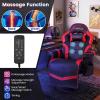 imageGoplus Massage Gaming Chair Racing Style Gaming Recliner wAdjustable Backrest and Footrest Ergonomic High Back PU Leather Computer Office Chair Swivel Game Chair wCup Holder and Side PouchRed