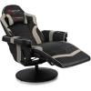 imageGoplus Massage Gaming Chair Racing Style Gaming Recliner wAdjustable Backrest and Footrest Ergonomic High Back PU Leather Computer Office Chair Swivel Game Chair wCup Holder and Side PouchGrey