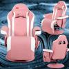 imageGoplus Massage Gaming Chair Racing Style Gaming Recliner wAdjustable Backrest and Footrest Ergonomic High Back PU Leather Computer Office Chair Swivel Game Chair wCup Holder and Side PouchPink