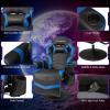 imageGoplus Massage Gaming Chair Racing Style Gaming Recliner wAdjustable Backrest and Footrest Ergonomic High Back PU Leather Computer Office Chair Swivel Game Chair wCup Holder and Side PouchBlue