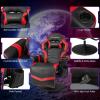 imageGoplus Massage Gaming Chair Racing Style Gaming Recliner wAdjustable Backrest and Footrest Ergonomic High Back PU Leather Computer Office Chair Swivel Game Chair wCup Holder and Side PouchRed