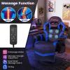 imageGoplus Massage Gaming Chair Racing Style Gaming Recliner wAdjustable Backrest and Footrest Ergonomic High Back PU Leather Computer Office Chair Swivel Game Chair wCup Holder and Side PouchBlue