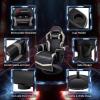 imageGoplus Massage Gaming Chair Racing Style Gaming Recliner wAdjustable Backrest and Footrest Ergonomic High Back PU Leather Computer Office Chair Swivel Game Chair wCup Holder and Side PouchGrey