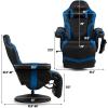 imageGoplus Massage Gaming Chair Racing Style Gaming Recliner wAdjustable Backrest and Footrest Ergonomic High Back PU Leather Computer Office Chair Swivel Game Chair wCup Holder and Side PouchBlue
