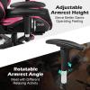 imageGoplus Massage Gaming Chair Reclining Backrest Handrails and Seat Height Adjustment Racing Computer Office Chair High Back Ergonomic PU Leather Swivel PC Game Chair with FootrestPink