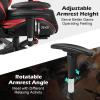 imageGoplus Massage Gaming Chair Reclining Backrest Handrails and Seat Height Adjustment Racing Computer Office Chair High Back Ergonomic PU Leather Swivel PC Game Chair with FootrestRed