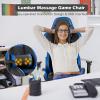 imageGoplus Massage Gaming Chair Reclining Backrest Handrails and Seat Height Adjustment Racing Computer Office Chair High Back Ergonomic PU Leather Swivel PC Game Chair with FootrestBlue