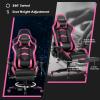 imageGoplus Massage Gaming Chair Reclining Backrest Handrails and Seat Height Adjustment Racing Computer Office Chair High Back Ergonomic PU Leather Swivel PC Game Chair with FootrestPink