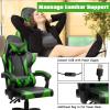 imageGoplus Massage Gaming Chair Reclining Backrest Seat Height Adjustment Racing Computer Office Chair Ergonomic High Back Swivel PC Game Chair with Headrest and Lumbar Cushion