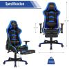 imageGoplus Massage Gaming Chair with LED Light Reclining Backrest Handrails and Seat Height Adjustment Racing Computer Office Chair with Footrest Ergonomic High Back PU Swivel Game Chair