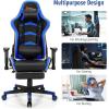 imageGoplus Massage Gaming Chair with LED Light Reclining Backrest Handrails and Seat Height Adjustment Racing Computer Office Chair with Footrest Ergonomic High Back PU Swivel Game Chair