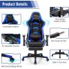 imageGoplus Massage Gaming Chair with LED Light Reclining Backrest Handrails and Seat Height Adjustment Racing Computer Office Chair with Footrest Ergonomic High Back PU Swivel Game Chair