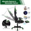 imageGoplus Massage Gaming Chair with LED Light Reclining Backrest Handrails and Seat Height Adjustment Racing Computer Office Chair with Footrest Ergonomic High Back PU Swivel Game Chair Green