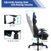 imageGoplus Massage Gaming Chair with LED Light Reclining Backrest Handrails and Seat Height Adjustment Racing Computer Office Chair with Footrest Ergonomic High Back PU Swivel Game Chair
