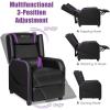imageGoplus Massage Gaming Recliner Chair Racing Style PU Leather Single Recliner Sofa with Footrest Adjustable Modern Living Room Recliners Ergonomic Home Theater Recliner SeatPurple