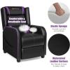 imageGoplus Massage Gaming Recliner Chair Racing Style PU Leather Single Recliner Sofa with Footrest Adjustable Modern Living Room Recliners Ergonomic Home Theater Recliner SeatPurple