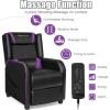 imageGoplus Massage Gaming Recliner Chair Racing Style PU Leather Single Recliner Sofa with Footrest Adjustable Modern Living Room Recliners Ergonomic Home Theater Recliner SeatPurple