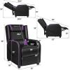 imageGoplus Massage Gaming Recliner Chair Racing Style PU Leather Single Recliner Sofa with Footrest Adjustable Modern Living Room Recliners Ergonomic Home Theater Recliner SeatPurple