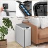 imageGoplus Slim Kitchen Trash Can 132 Gallon Motion Sensor Garbage Bin with Wing Lids AntiFingerprint Touchless Waste Bin with SoftClosing ampamp Stay Open Stainless Steel Garbage Can for Narrow Spaces