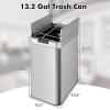imageGoplus Slim Kitchen Trash Can 132 Gallon Motion Sensor Garbage Bin with Wing Lids AntiFingerprint Touchless Waste Bin with SoftClosing ampamp Stay Open Stainless Steel Garbage Can for Narrow Spaces