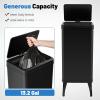 imageGoplus Stainless Steel Trash Can 13 Gallon Automatic Motion Sensor Garbage Can with Stayon Lid and Soft Closure Elevated Tall Waste Bin with Detachable Legs for Kitchen Office Black