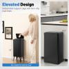 imageGoplus Stainless Steel Trash Can 13 Gallon Automatic Motion Sensor Garbage Can with Stayon Lid and Soft Closure Elevated Tall Waste Bin with Detachable Legs for Kitchen Office Black