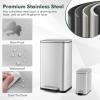 imageGoplus Step Trash Can Combo Set 106 Gal and 16 Gal Stainless Steel Waste Bin with Detachable Inner Buckets StayOpen ampamp SoftClosing Lids 2 Pack Garbage Can for Kitchen Bathroom ampamp Office