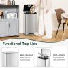 imageGoplus Step Trash Can Combo Set 106 Gal and 16 Gal Stainless Steel Waste Bin with Detachable Inner Buckets StayOpen ampamp SoftClosing Lids 2 Pack Garbage Can for Kitchen Bathroom ampamp Office