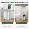 imageGoplus Step Trash Can Combo Set 106 Gal and 16 Gal Stainless Steel Waste Bin with Detachable Inner Buckets StayOpen ampamp SoftClosing Lids 2 Pack Garbage Can for Kitchen Bathroom ampamp Office