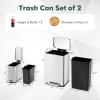 imageGoplus Step Trash Can Combo Set 106 Gal and 16 Gal Stainless Steel Waste Bin with Detachable Inner Buckets StayOpen ampamp SoftClosing Lids 2 Pack Garbage Can for Kitchen Bathroom ampamp Office