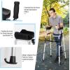 imageGoplus Walkers for Seniors Foldable Standard Walker with 5 Wheels and Removable Padded Armrests 440lbs Lightweight Walking Mobility Aid Folding Platform Walker for Elderly Handicap DisabledSilver  Black